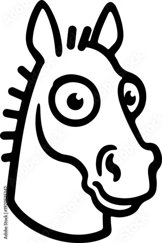 Illustration of a horse with a wacky facial expression