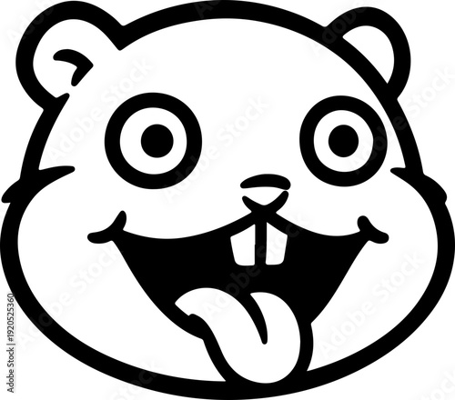 Illustration of a hamster with a wacky facial expression