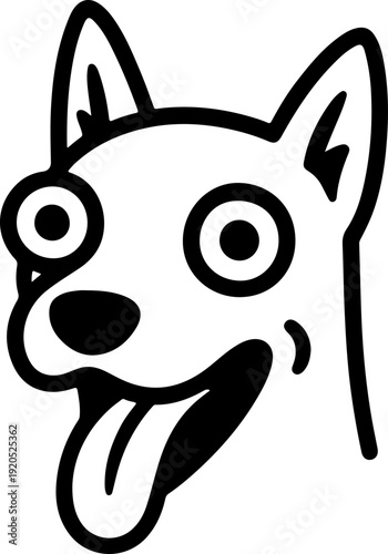 Illustration of a dog with a wacky facial expression