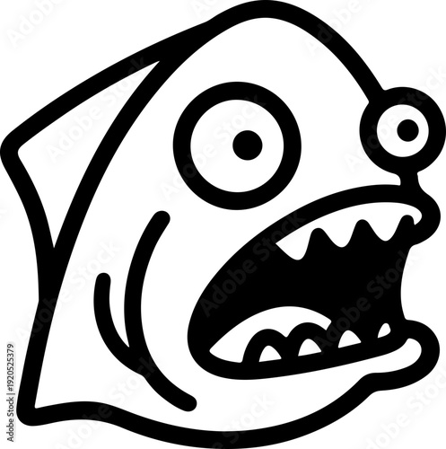 Illustration of a fish with a wacky facial expression