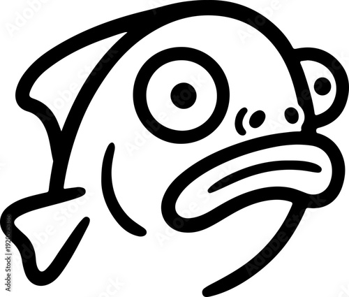 Illustration of a fish with a wacky facial expression