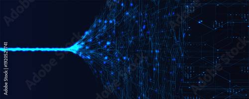 Network Ai Tech Line Background Data Flow Line Stream Llm Artificial Intelligence Model BG. Neural Complex Language Algorithm Network. Future Science Digital Technology Concept. Vector Illustration