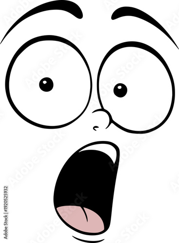 Design of face watching with open mouth