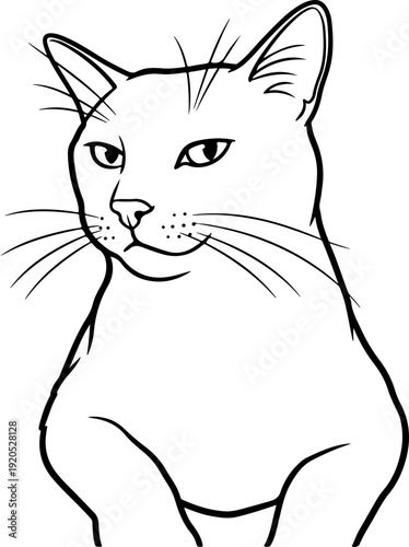 Illustration of a cat with a smiling facial expression