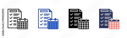 Event Planning icon set multiple style collection