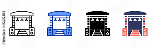 Venue Setup icon set multiple style collection