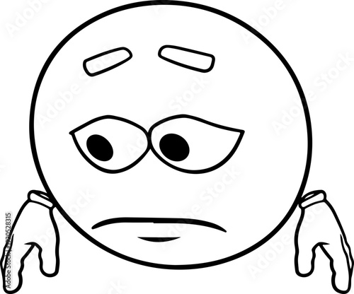 Illustration of an emoji with a sad facial expression