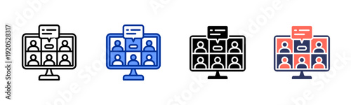 Breakout Session icon set multiple style collection