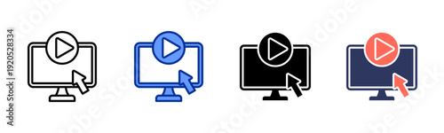 Live Demonstration icon set multiple style collection