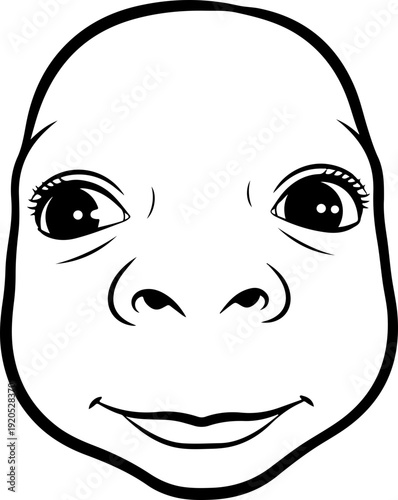 Illustration of an emoji with a close up cute facial expression