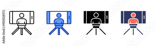 Live Streaming icon set multiple style collection