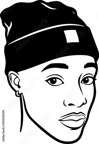 Illustration of a man with a serious facial expression