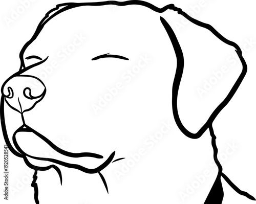 Illustration of a dog with its eyes closed