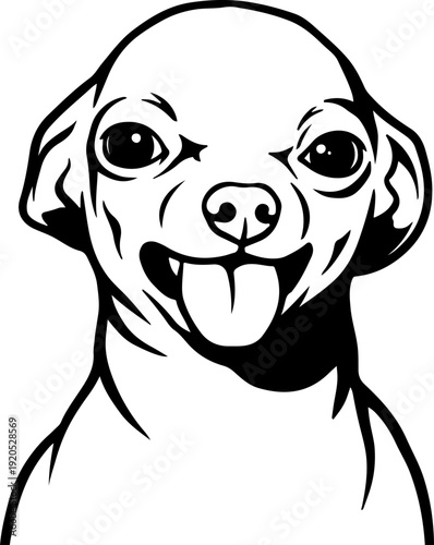 Illustration of a dog with a wacky facial expression