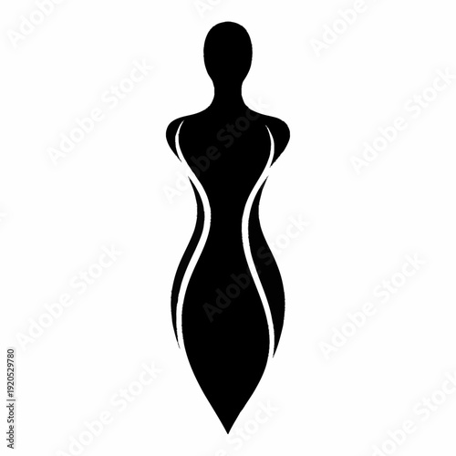 Elegant Black Silhouette of a Female Mannequin Form.