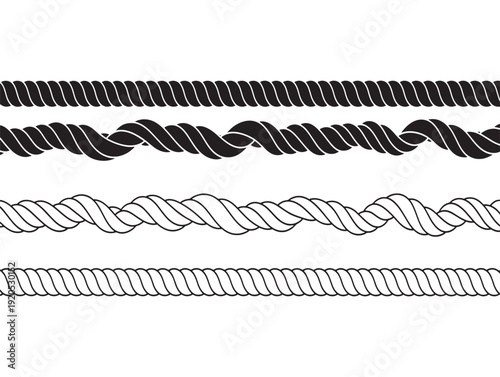 Illustration of various rope textures and patterns