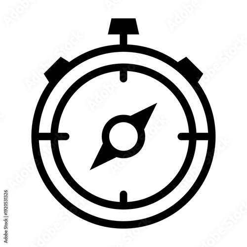 Icono de brújula. Orientación geográfica, dirección cardinal, navegación precisa, guía estratégica, exploración terrestre. Ilustración vectorial lineal