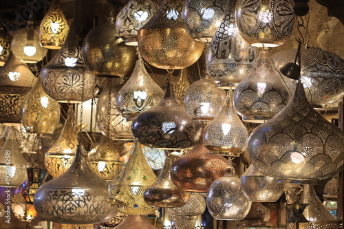 Closeup of Brass Lamps (Cairo, Egypt)