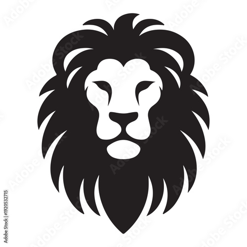 majestic lion on dramatic cliff edge vector silhouette clip art logo design illustration. abstract lion icon collection