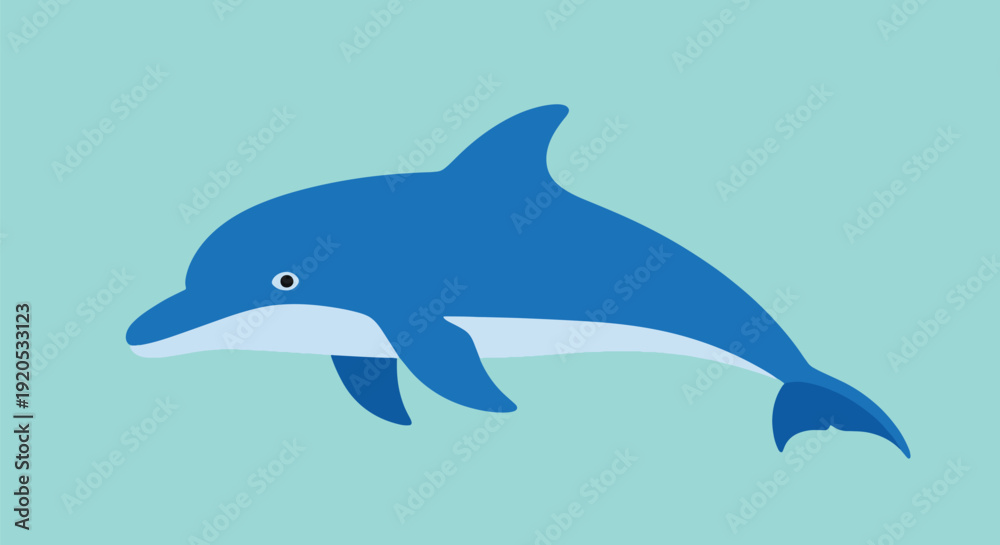 Obraz premium Blue Dolphin Isolated on Simple Background.