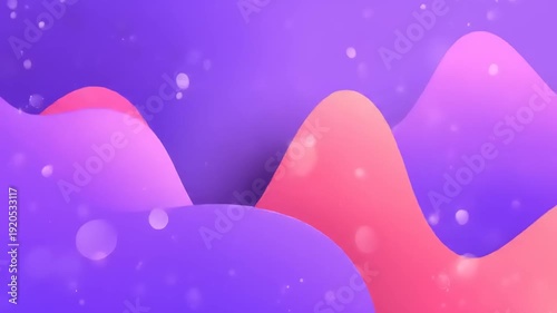 Abstract motion graphic with elegant purple and pink fluid waves design and subtle light particles effect for creative use