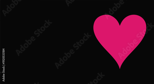 Vibrant pink heart on a minimalist black background, a universal symbol of love, romance, and passion. Ideal for Valentine's Day, anniversaries, and expressing deep affection.