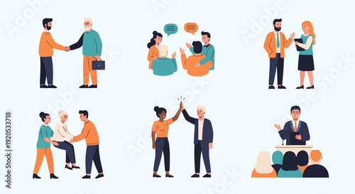 Diverse group of people collaborating and succeeding together.