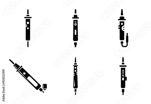 A set of  constriction tools and voltage tester icons