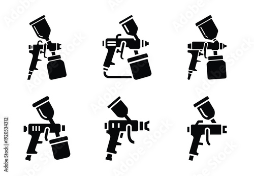 A set of  constriction tools and airless paint sprayer icons