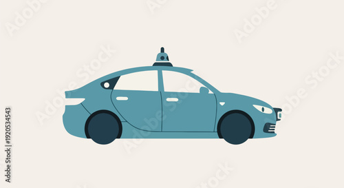 self-driving taxi car with sensor.