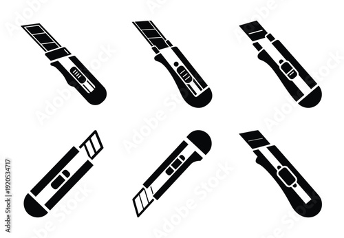 A set of  constriction tools and box cutter icons