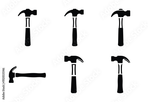 A set of  constriction tools and claw hammer icons