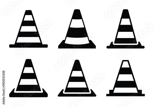 A set of  constriction tools and construction cone icons