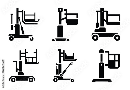 A set of  constriction tools and drywall lifter icons