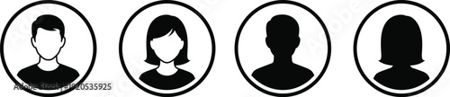 Four oval portraits with gradual silhouette details