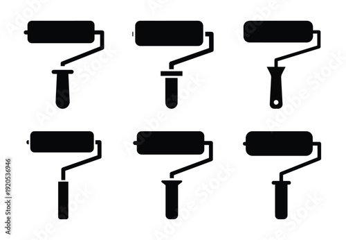A set of  constriction tools and paint roller icons