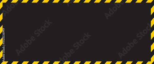 Warning yellow black diagonal stripes line. Safety stripe warning caution hazard danger road vector sign symbol.