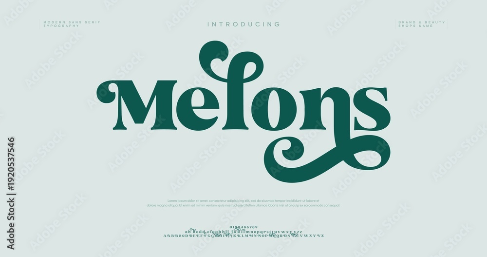 Fototapeta premium Introducing Melons in a Stylish Green Typography Logo Design