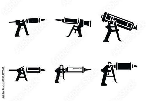 A set of  constriction tools and sealant applicator icons