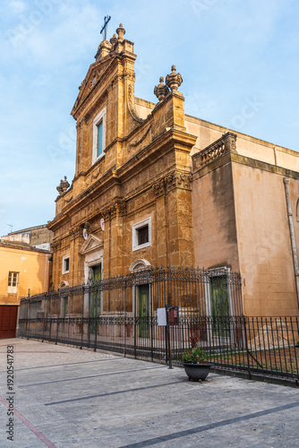 View of Alcamo Cathedral, Trapani, Sicily, Italy, Europe