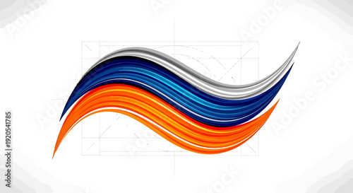 Dynamic Color Waves Design, Abstract Art, Digital Illustration, Modern Aesthetics, Vibrant Environment, Artistic Perspective, Graphic Concept