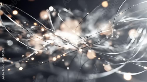 Captivating Luminous Threads: A mesmerizing interplay of light, shadows, and silver strands creating an elegant and ethereal aesthetic experience