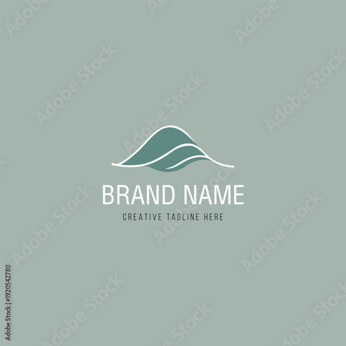 Abstract wave logo design in teal and white, perfect for modern brand identity