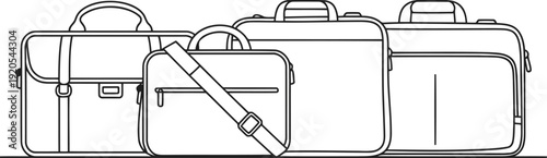 Professional black leather business briefcase icon isolated on white background for corporate office work executive career success and financial documents storage