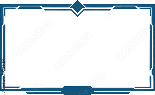 Blue futuristic geometric decorative frame border elegant template design