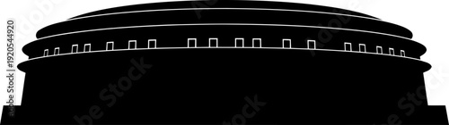 Architectural silhouette of a large dome shaped public building