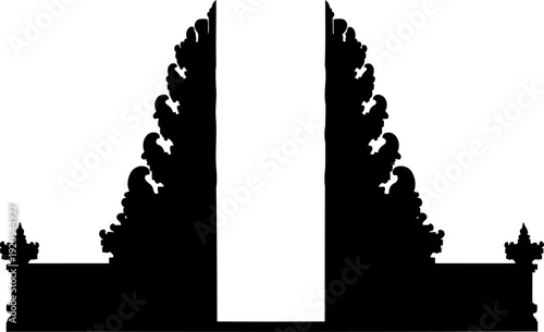 Balinese split gateway silhouette known as candi bentar