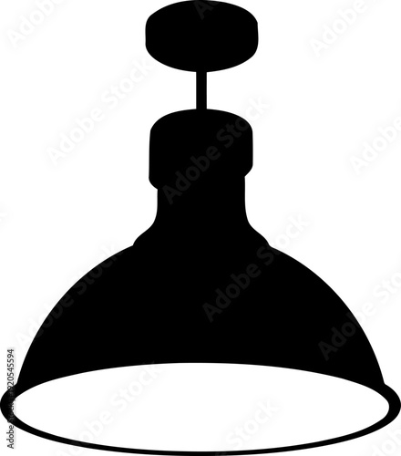 Industrial pendant light fixture silhouette for interior design