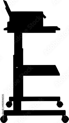 Rolling equipment trolley featuring multiple tiers and casters