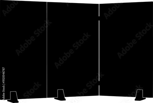 Three panel folding room divider silhouette for interior privacy